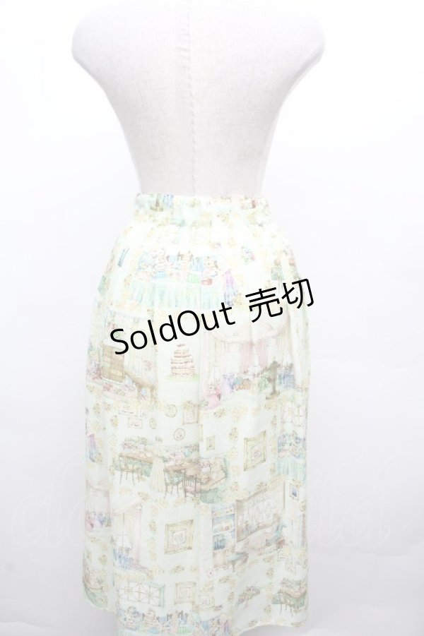 画像2: yukiemon / ゆきえもんちで朝食をテキスタイルふんわりスカート 3L ミントグリーン S-26-04-04-074-0-SK-AS-ZS (2)