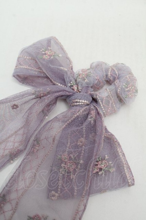 画像2: LOLITA / チュールリボンシュシュ  ラベンダー S-26-04-04-011-LO-AC-HR-ZS (2)