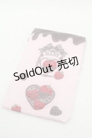 画像: BABY,THE STARS SHINE BRIGHT / Strawberry Loves Chocolate柄オーバーニーソックス  ピンク S-26-04-04-016-BA-ZA-AS-ZS