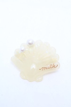 画像: MILK / シェルバレッタ  オフ S-26-04-04-002-ML-AC-AS-ZS
