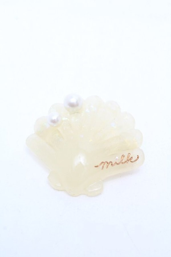 画像1: MILK / シェルバレッタ  オフ S-26-04-04-002-ML-AC-AS-ZS (1)