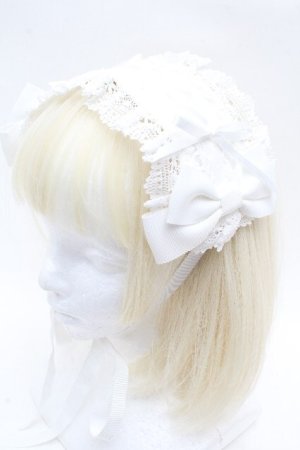 画像: BABY,THE STARS SHINE BRIGHT / はしごレースのスピンドールヘッドドレス  白 S-26-04-04-021-BA-AC-HR-ZS