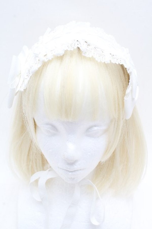 画像2: BABY,THE STARS SHINE BRIGHT / はしごレースのスピンドールヘッドドレス  白 S-26-04-04-021-BA-AC-HR-ZS (2)