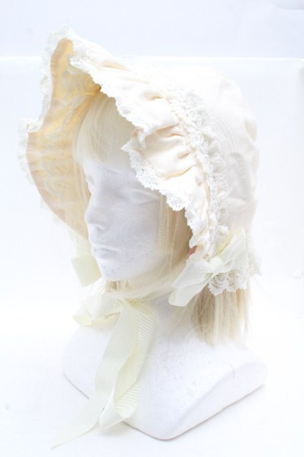 画像2: BABY,THE STARS SHINE BRIGHT / トーションレースのフルボンネット(2021)  キナリ S-26-04-04-023-BA-AC-HR-ZS (2)