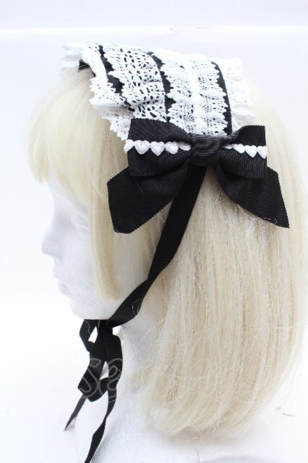 画像2: BABY,THE STARS SHINE BRIGHT / Creamy Ribbonヘッドドレス  黒ｘ白 S-26-04-04-025-BA-AC-HR-ZS (2)
