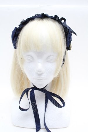 画像: BABY,THE STARS SHINE BRIGHT / 別珍プリンセスドロップヘッドドレス  ネイビー S-26-04-04-027-BA-AC-TE-ZS