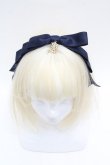 画像1: ALICE and the PIRATES / サテンリボンのまんなかリボンカチューシャ  紺 S-26-04-04-031-PA-AC-AS-ZS (1)