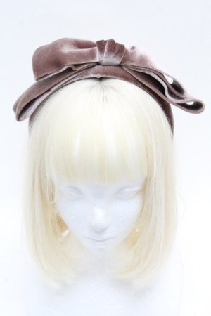 画像: F i.n.t / ベロアリボンカチューシャ  ブラウン S-26-04-04-038-CA-AC-HR-ZS