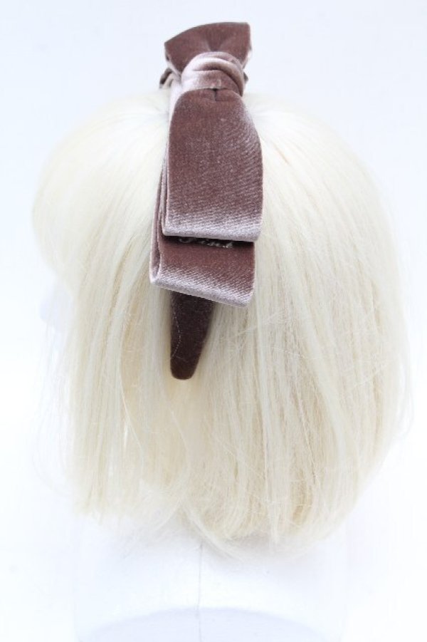 画像2: F i.n.t / ベロアリボンカチューシャ  ブラウン S-26-04-04-038-CA-AC-HR-ZS (2)