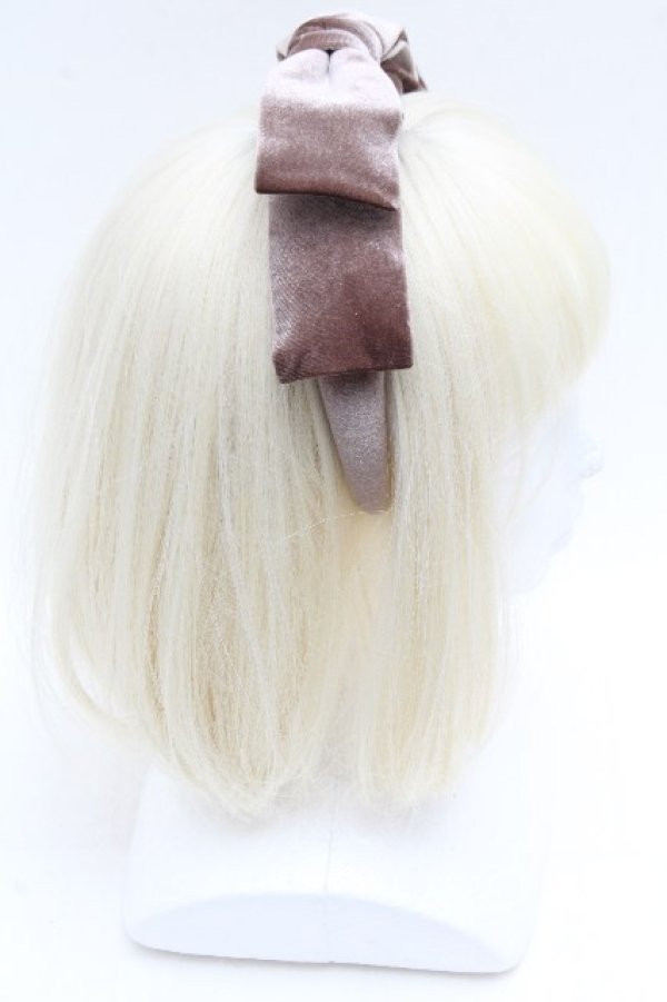 画像3: F i.n.t / ベロアリボンカチューシャ  ブラウン S-26-04-04-038-CA-AC-HR-ZS (3)