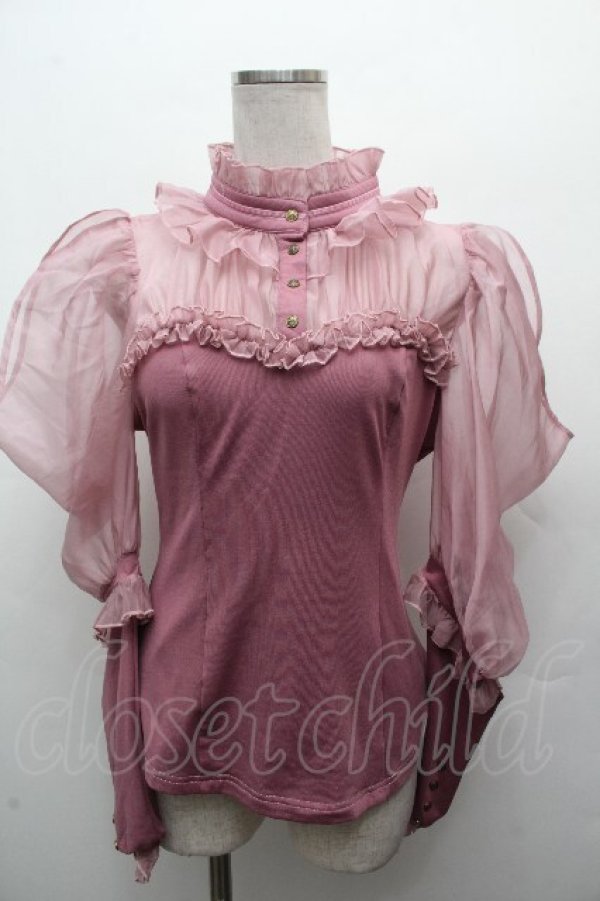 画像1: Hoshibako Works / ミッドナイトスター　オフショルダーブラウス  ピンク S-26-04-05-031-LO-BL-HR-ZS (1)