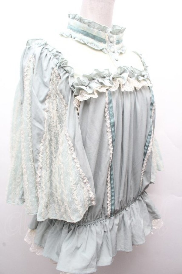 画像3: 星箱works / 七色ワルツフリルブラウス  ミント S-26-04-05-033-PU-BL-HR-ZS (3)