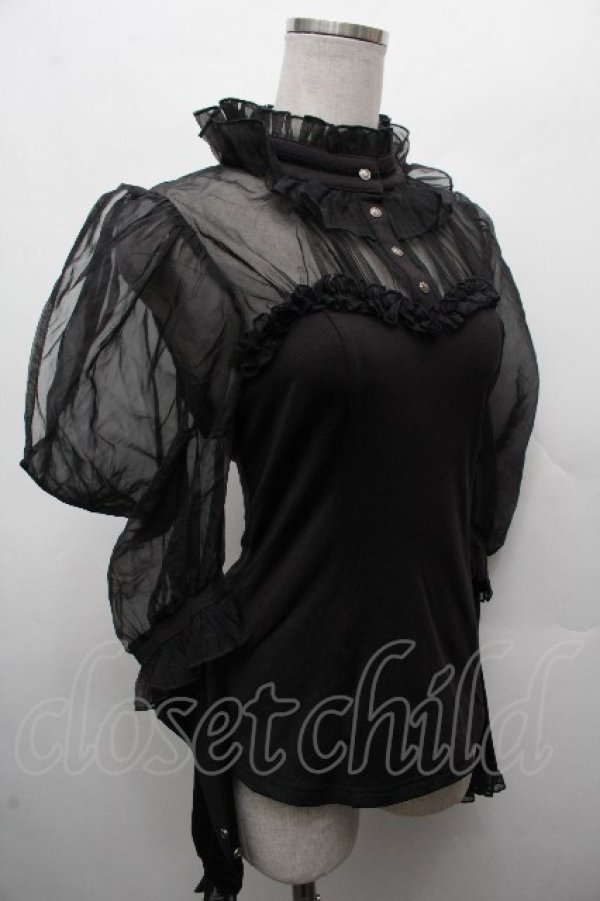 画像3: Hoshibako Works / ミッドナイトスター　オフショルダーブラウス  黒 S-26-04-05-035-LO-BL-HR-ZS (3)