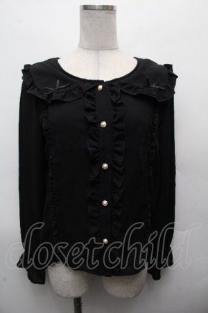 画像: evelyn / フリルブラウス  黒 S-26-04-05-036-LO-BL-AS-ZS