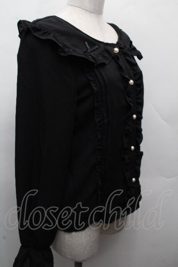 画像3: evelyn / フリルブラウス  黒 S-26-04-05-036-LO-BL-AS-ZS (3)