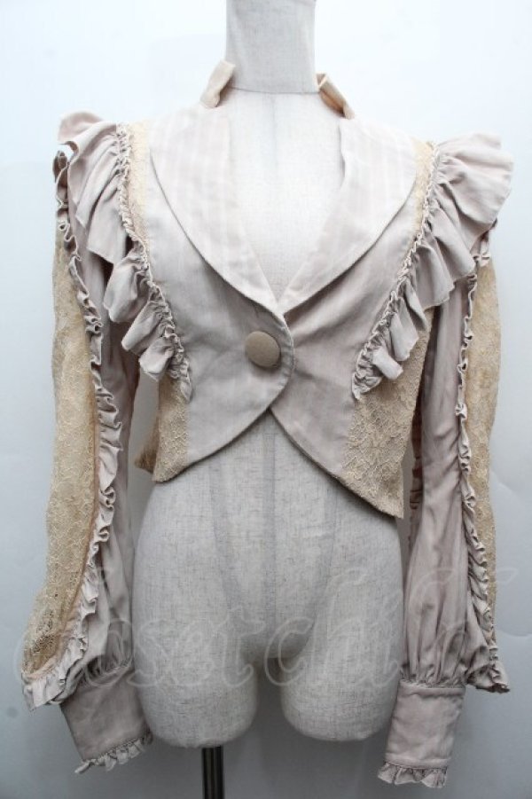 画像1: Hoshibako Works / オースティン ストライプ柄ジャケット  ベージュ S-26-04-05-040-LO-JA-HR-ZS (1)