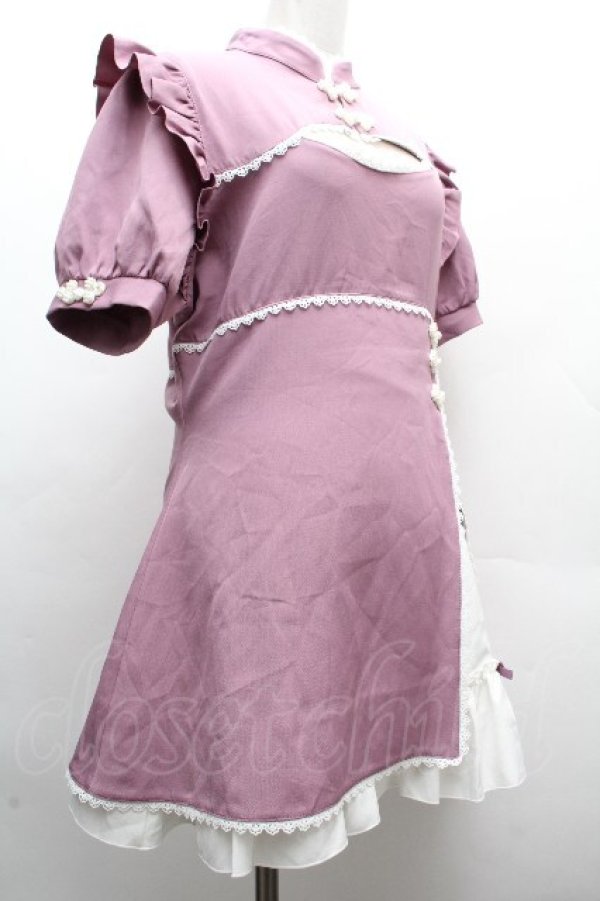 画像3: DearMyLove / チャイナ釦スリットワンピース  ラベンダー S-26-04-05-044-EL-OP-HR-ZS (3)