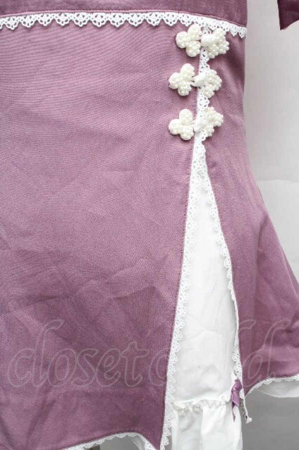 画像5: DearMyLove / チャイナ釦スリットワンピース  ラベンダー S-26-04-05-044-EL-OP-HR-ZS (5)