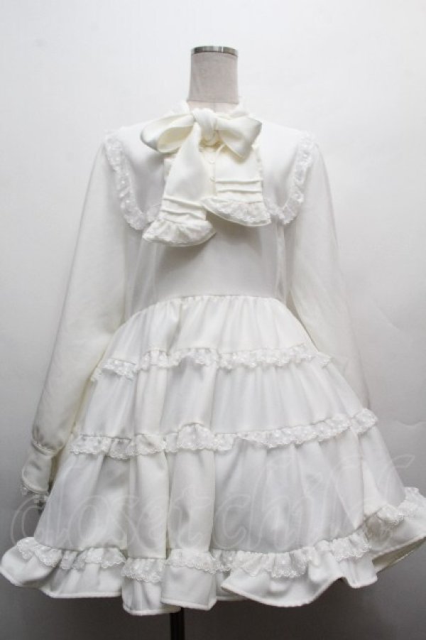 画像1: DearMyLove / エミリーフリルワンピース 3L 白 S-26-04-05-046-0-OP-HR-ZS (1)