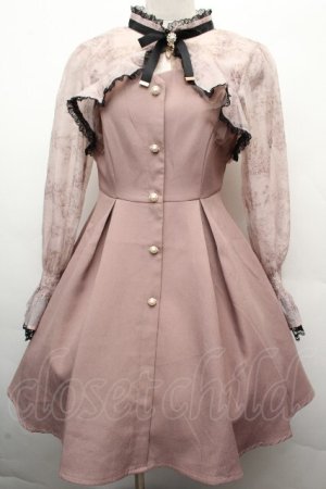 画像: Rojita / シフォン切替ワンピース  ピンクベージュ S-26-04-05-053-LO-OP-AS-ZS