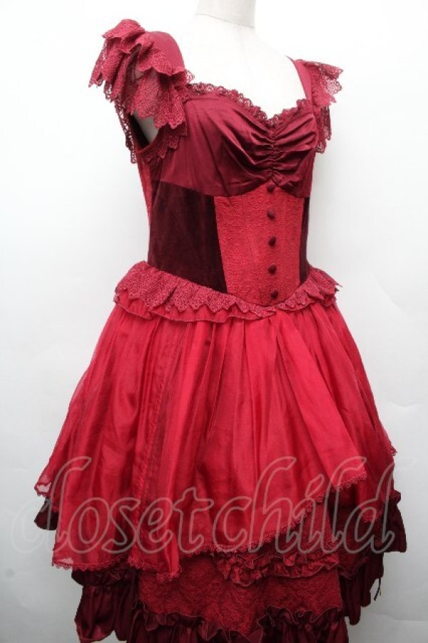 画像3: Hoshibako Works / 真夜中の囁きジャンパースカート  レッド S-26-04-05-055-LO-OP-HR-ZS (3)