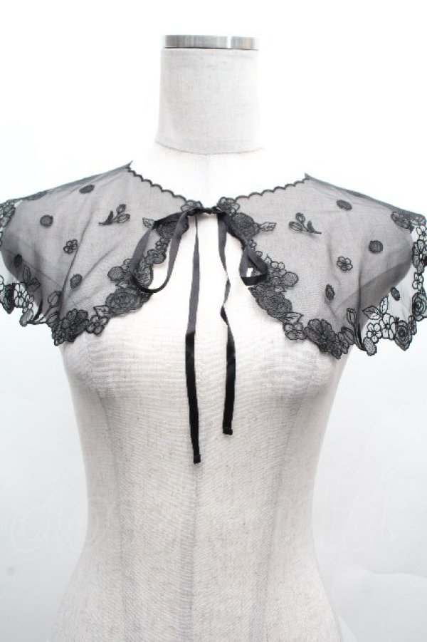 画像1: Franche Lippee / レース付け襟  黒 S-26-04-05-015-LO-ZA-AS-ZS (1)
