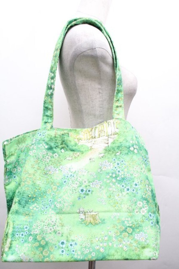 画像1: yukiemon / オリジナルプリントバッグ  グリーン S-26-04-05-025-0-BG-AS-ZS (1)