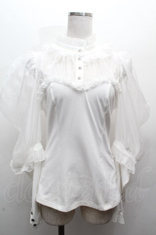 画像1: Hoshibako Works / ミッドナイトスター　オフショルダーブラウス  白 S-26-04-05-026-LO-BL-HR-ZS (1)