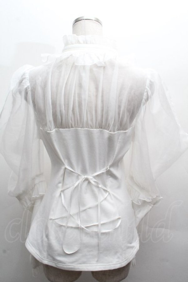 画像2: Hoshibako Works / ミッドナイトスター　オフショルダーブラウス  白 S-26-04-05-026-LO-BL-HR-ZS (2)