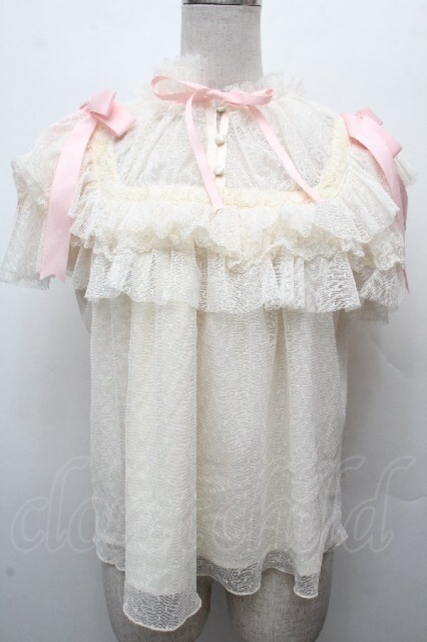 画像1: Hoshibako Works / リボンミルフィーユブラウス  キナリｘピンク S-26-04-05-029-LO-BL-HR-ZS (1)