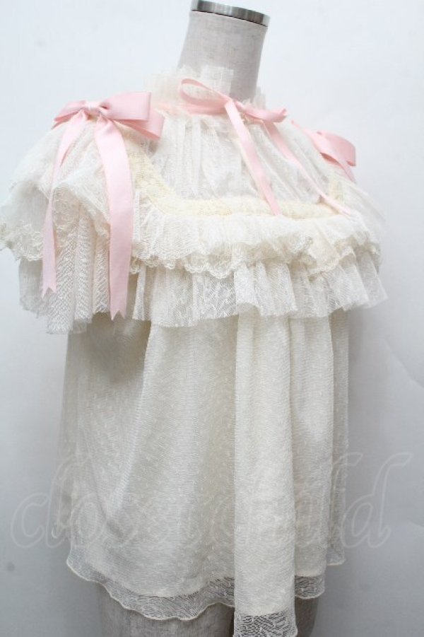 画像3: Hoshibako Works / リボンミルフィーユブラウス  キナリｘピンク S-26-04-05-029-LO-BL-HR-ZS (3)