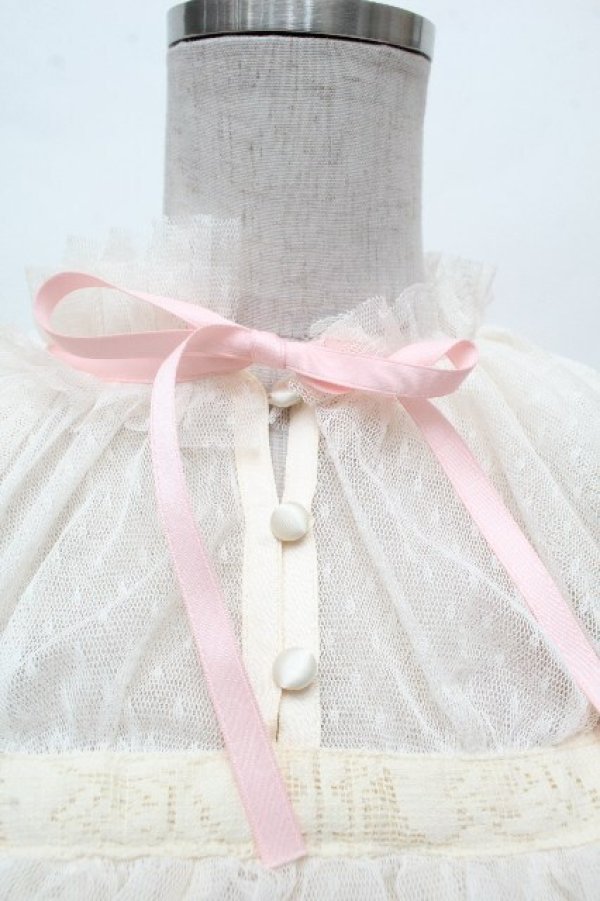 画像4: Hoshibako Works / リボンミルフィーユブラウス  キナリｘピンク S-26-04-05-029-LO-BL-HR-ZS (4)