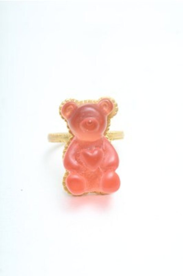 画像1: Q-pot. / テディベアハードグミリング(ストロベリー)  ピンク S-26-04-06-004-QP-AC-HR-ZS (1)