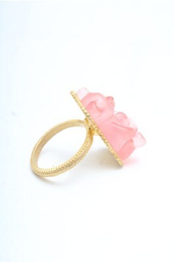 画像2: Q-pot. / テディベアハードグミリング(ストロベリー)  ピンク S-26-04-06-004-QP-AC-HR-ZS (2)