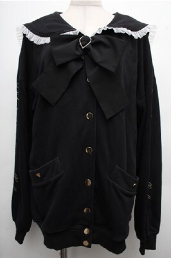 画像1: LIZ LISA / メッセージセーラーブルゾン  黒 S-26-04-06-053-LO-JA-AS-ZS (1)