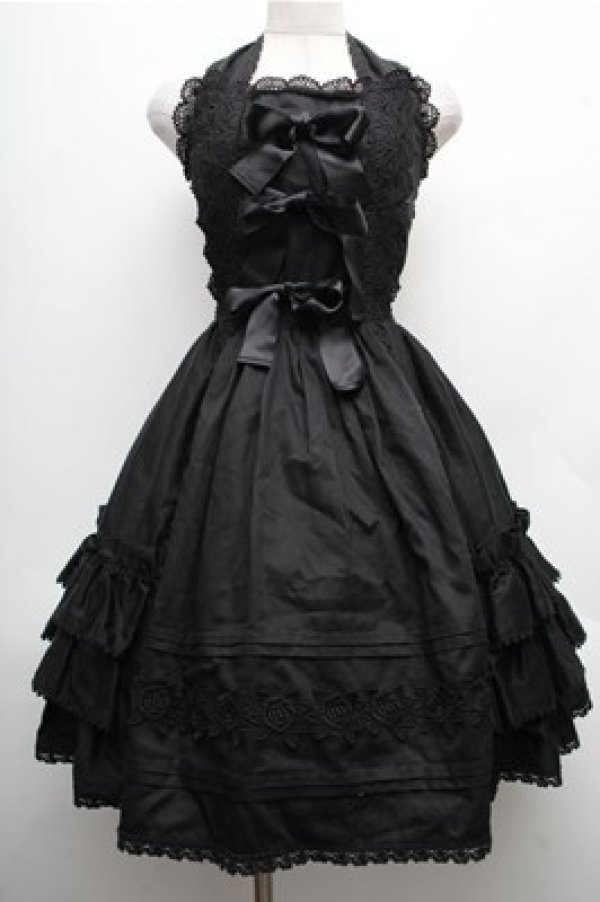 画像1: BABY,THE STARS SHINE BRIGHT / リボンリボンジェラートジャンパースカート  黒 S-26-04-06-056-BA-OP-AS-ZS (1)