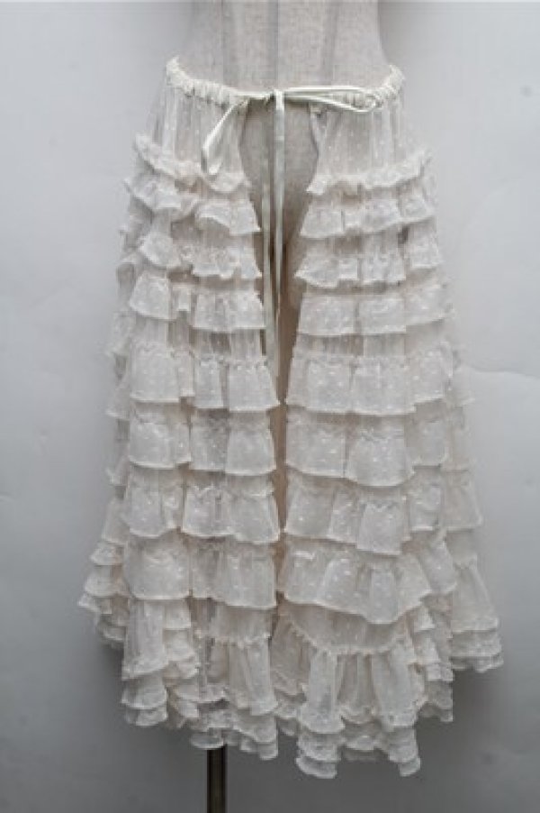 画像1: PINK HOUSE / ポルカドットチュールタブリエ  アイボリー S-26-04-06-059-LO-SK-HR-ZS (1)