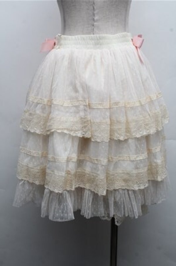 画像2: Hoshibako Works / リボンミルフィーユスカート(ショート)  キナリｘピンク S-26-04-06-060-LO-SK-HR-ZS (2)