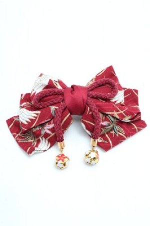 画像: LOLITA / リボンバレッタ  白ｘ赤 S-26-04-06-009-LO-ZA-AS-ZS