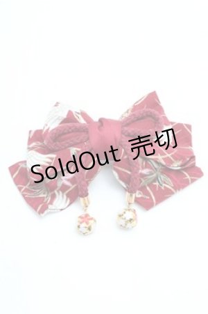 画像: LOLITA / リボンバレッタ  白ｘ赤 S-26-04-06-009-LO-ZA-AS-ZS