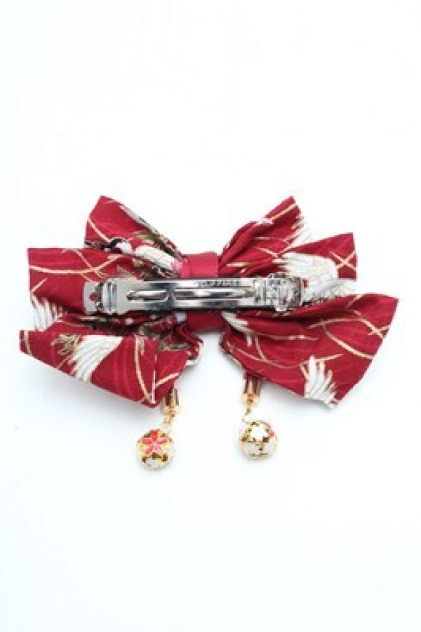 画像2: LOLITA / リボンバレッタ  白ｘ赤 S-26-04-06-009-LO-ZA-AS-ZS (2)