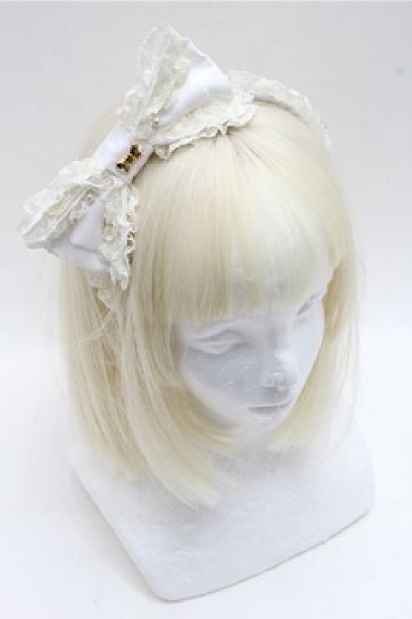 画像1: Angelic Pretty / Dollyななめリボンカチューシャ  白 S-26-04-06-012-AP-AC-AS-ZS (1)