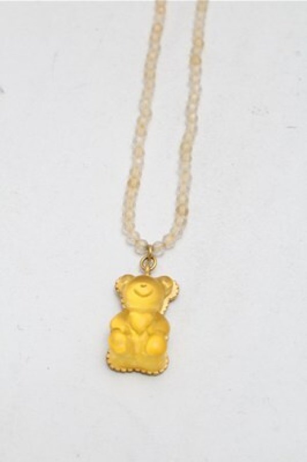 画像2: Q-pot. / シトリン テディ-ベアハードグミネックレス(レモン)  イエロー S-26-04-06-023-QP-AC-HR-ZS (2)