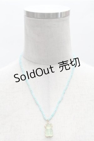 画像: Q-pot. / アマゾナイト テディ-ベアハードグミネックレス(ソーダ)  ライトブルー S-26-04-06-024-QP-AC-HR-ZS