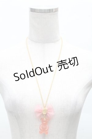 画像: Q-pot. / テディベアグミネックレス(ストロベリー)  ピンク S-26-04-06-025-QP-AC-HR-ZS