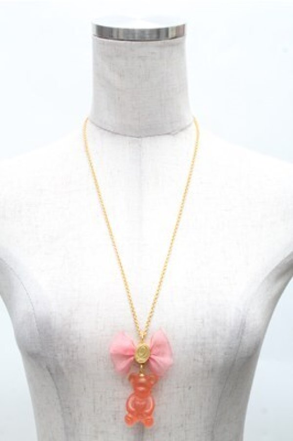 画像1: Q-pot. / テディベアグミネックレス(ストロベリー)  ピンク S-26-04-06-025-QP-AC-HR-ZS (1)