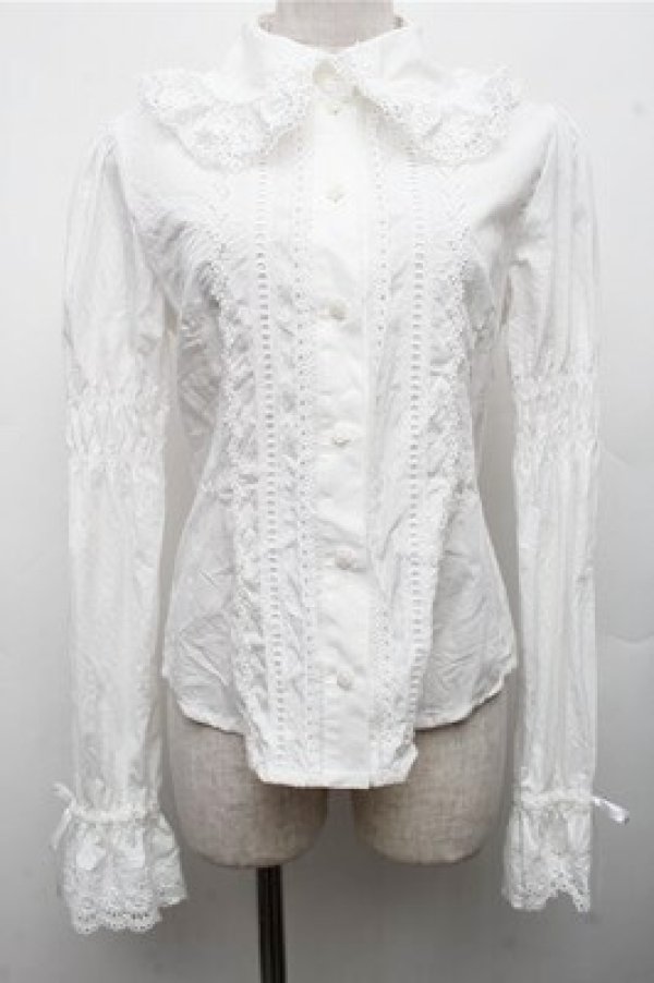 画像1: BABY,THE STARS SHINE BRIGHT / 後ろピンタックブラウス  白 S-26-04-06-026-BA-BL-AS-ZS (1)