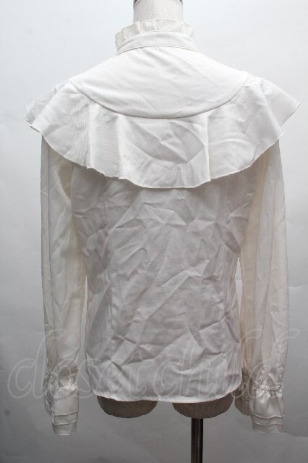 画像2: axes femme / ローズ刺繍フリルブラウス  オフ S-26-04-07-040-AX-BL-AS-ZS (2)