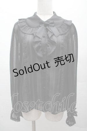 画像: axes femme kawaii / ストライプシアーブラウス  黒 S-26-04-07-044-AX-BL-HR-ZS