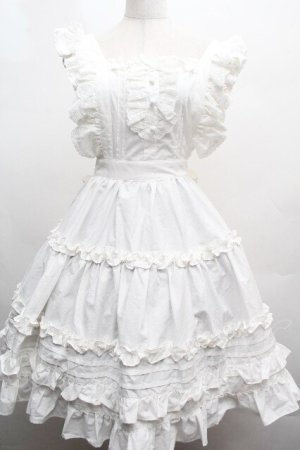 画像: Chalmiere / コットンフリルエプロン  白 S-26-04-07-045-0-ZA-HR-ZS